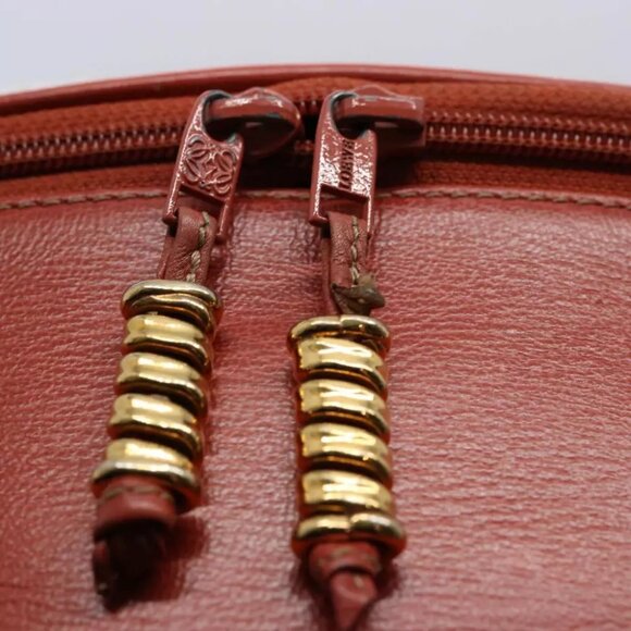 AUTHENTICITY GUARANTEED LOEWE Vanity Velazquez Twist Hand Bag Leather Orange - Picture 10 of 16